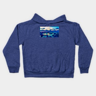 Low Polygon Sea & Mountains Kids Hoodie